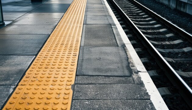 Train station platform waiting area urban environment photography dynamic perspective transportation concept