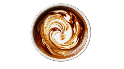 Latte Art Swirl isolated on a Transparent or white Background