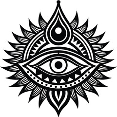 Durga eye symbol (Mahishasuramardini style) vector illustration