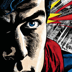 Close-up of a Superhero's Determined Face in