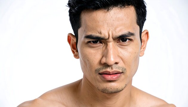 Man's Serious Facial Expression - Powered by Adobe