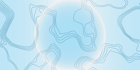 Abstract blue topographic contour lines background with smooth gradient light effects, perfect for modern web or UI design. Abstract lines background. Contour maps, Topo contour map on blue background