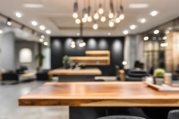 Blurred interior of a modern salon or spa