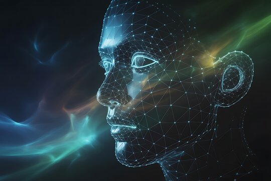 Explore the future of human intelligence and consciousness with this stunning digital representation of a cybernetic mind, symbolizing innovation and advanced technology.