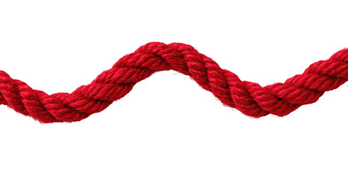 Red rope in a wavy pattern against a black background