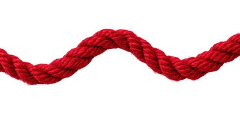 Red rope in a wavy pattern against a black background