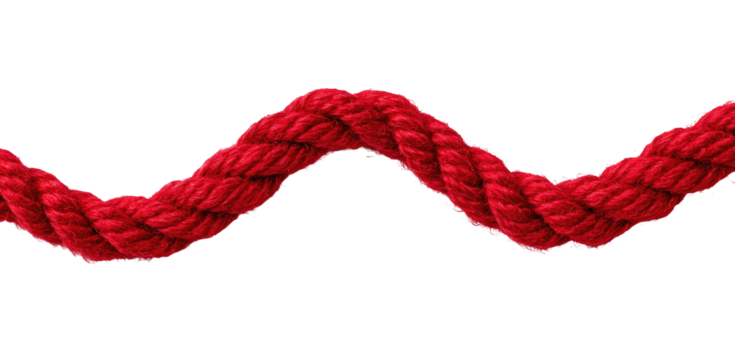 Red rope in a wavy pattern against a black background