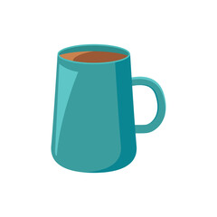 Coffee mug flat vector illustration isolated on white background