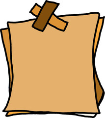 paper, blank, note, message, sticky note, stationery, frame, border, design element, vector, graphic, digital art, flat design, clean, simple, minimalist, brown paper, tape, memo, reminder, to-do list