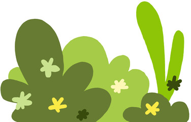 plant, green, foliage, leaves, bush, nature, botanical, illustration, cartoon, drawing, vector, graphic, digital art, flat design, clean, simple, minimalist, botanical illustration, decorative, design