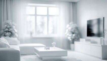 Light-filled, minimalist living room