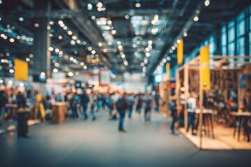 Blurry indoor exhibition hall