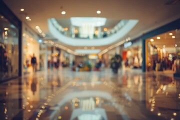 Fototapeta premium Blurry shopping mall interior