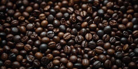 Dark Coffee Beans,  Elegant Composition