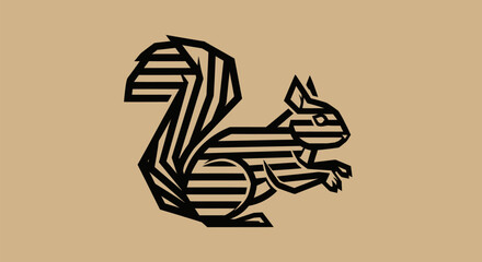 Geometric Squirrel Illustration: A Modern and Artistic Design.