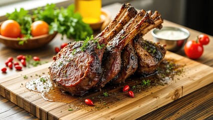 Fresh Lamb Rack Ready for Cooking, Culinary Preparation