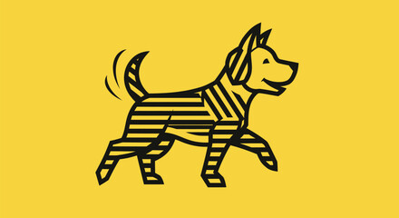Geometric Dog Illustration: A Modern and Playful Canine Design.