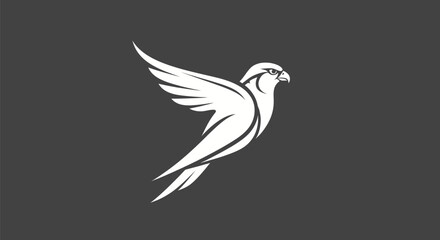 Graceful White Bird in Flight Logo Design.