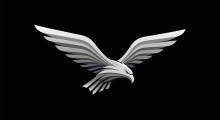 Obraz premium Magnificent eagle in flight showcasing its impressive wingspan and focused gaze.