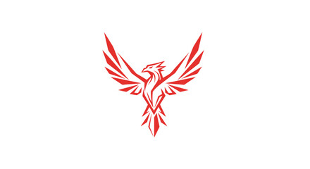 Stylized Red Phoenix Bird Design.