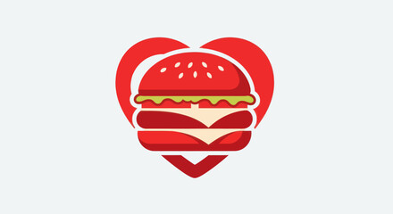 Heart-Shaped Burger: A Delicious Symbol of Love for Burgers.