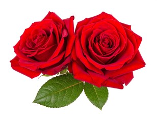 Naklejka premium Two Red Roses Isolated