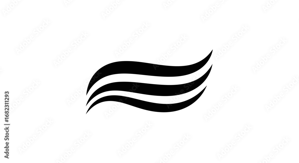 Poster abstract three wavy parallel lines symbol icon.