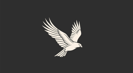 Stylized illustration of a majestic bird of prey in graceful flight.