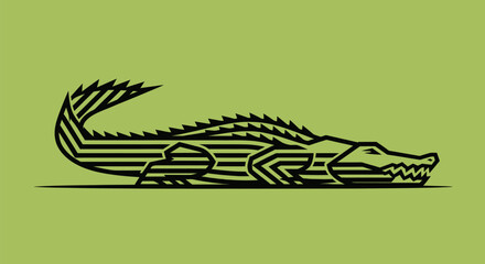 Stylized Crocodile Illustration.