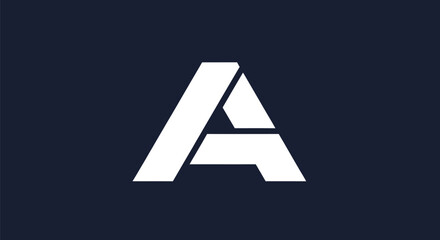 Modern White Letter A Logo Design.
