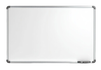 Rectangular white whiteboard with metal frame