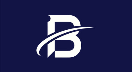 Modern Letter B Logo with Swoosh Design.