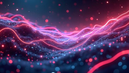 Obraz premium Radiant futuristic cosmos filled with endless luminous neon lines