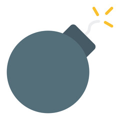 Bomb icon. Explosive weapon symbol. Military attack and warfare collection. Flat Icon