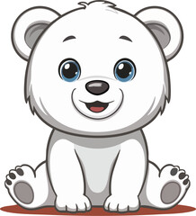 Obraz premium Polar Bear Cartoon Illustration Set – Cute Arctic Animal