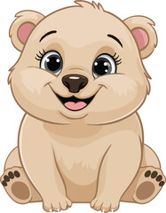 Naklejka premium Polar Bear Cartoon Illustration Set – Cute Arctic Animal