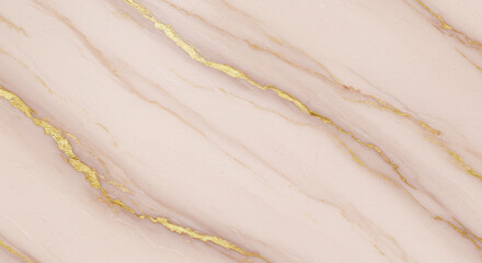 Elegant Pink Marble Texture with Gold Veins