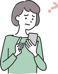スマホを見る女性 ネット 手続き 困る