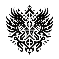 Obraz premium heraldic shield with wings