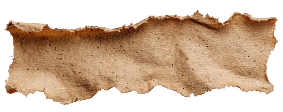 Ripped piece of light brownish-tan cardboard or paper, showing irregular edges and texture