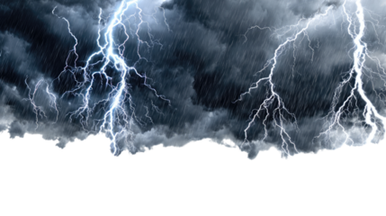 A dramatic sky filled with dark storm clouds and vivid lightning strikes, illustrating the power and beauty of nature's forces during a thunderstorm.