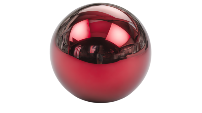 Red metallic egg shape decoration transparent PNG isolated background