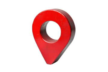 Red map pin location marker isolated on transparent background. Location mark sign in red isolated on white background.