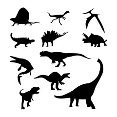 Dinosaur silhouette vector collection set