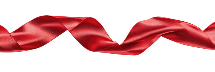 Red silk ribbon, flowing in a wavy pattern against a black background