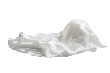 Fototapeta premium White fabric draped over an object isolated on transparent background.