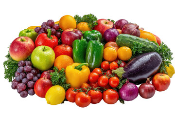 Colorful array of fresh fruits and vegetables (8)