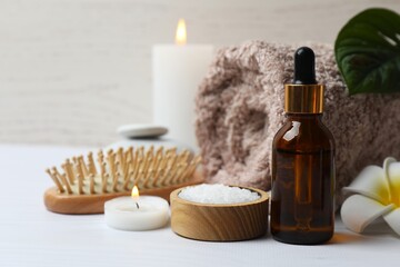 Spa accessories in massage room