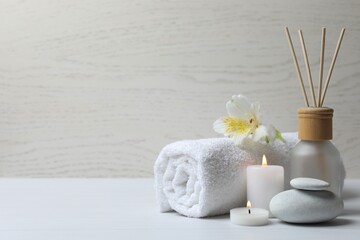 Spa accessories in massage room