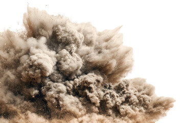 Explosive cloud of light brown dust